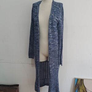 Free With Purchase Marled Blue Open-Front Cardigan